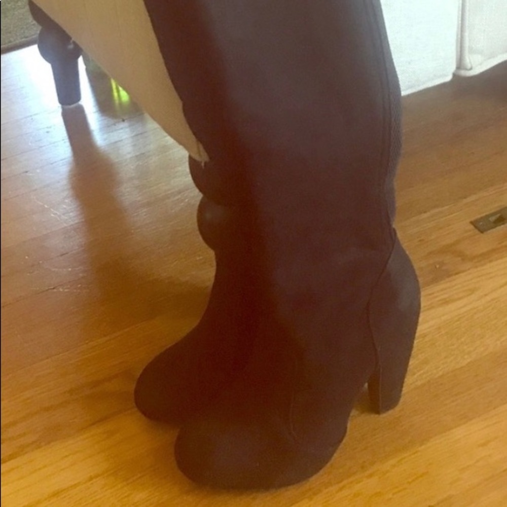 Black knee high boots